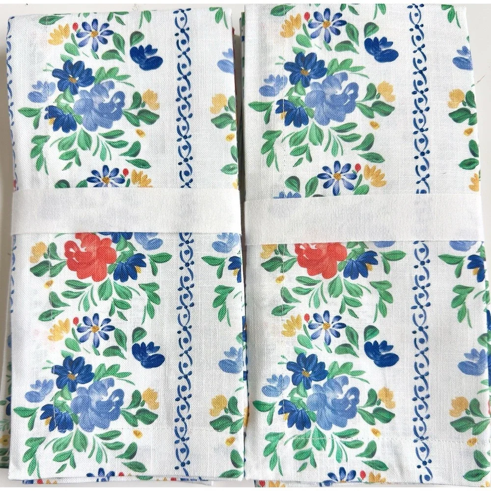 Pottery Barn Set of 8 Paloma Organic Cotton Napkins, Mixed Colors NWT Retail $96